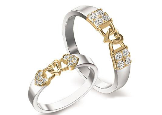 黄金结婚戒指图片